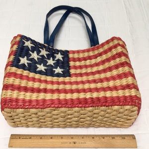 4th of July Super cute vintage straw bag perfect for 4th of July celebrations